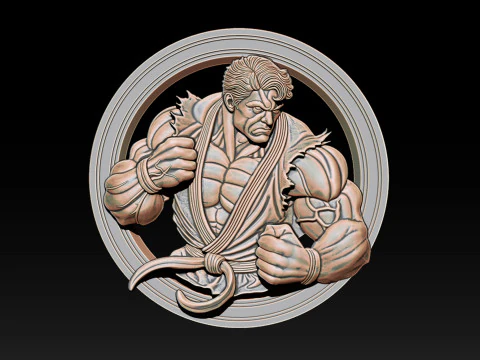 Modelo en relieve Mighty Hero 25D para impresi&oacute;n CNC y 3D Modelo de impresión 3D