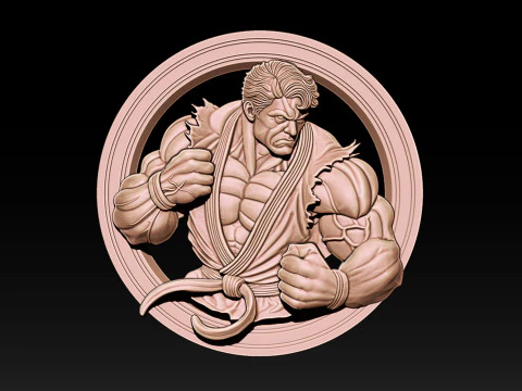 Modelo en relieve Mighty Hero 25D para impresi&oacute;n CNC y 3D Modelo de impresión 3D