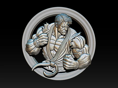 Modelo en relieve Mighty Hero 25D para impresi&oacute;n CNC y 3D Modelo de impresión 3D