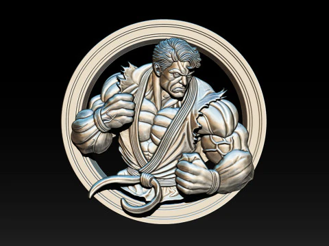 Modelo en relieve Mighty Hero 25D para impresi&oacute;n CNC y 3D Modelo de impresión 3D