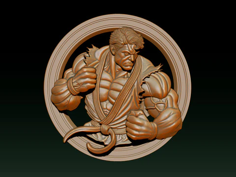 Modelo en relieve Mighty Hero 25D para impresi&oacute;n CNC y 3D Modelo de impresión 3D