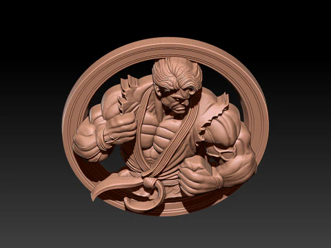 Modelo en relieve Mighty Hero 25D para impresi&oacute;n CNC y 3D Modelo de impresión 3D