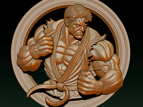 Modelo en relieve Mighty Hero 25D para impresi&oacute;n CNC y 3D Modelo de impresión 3D