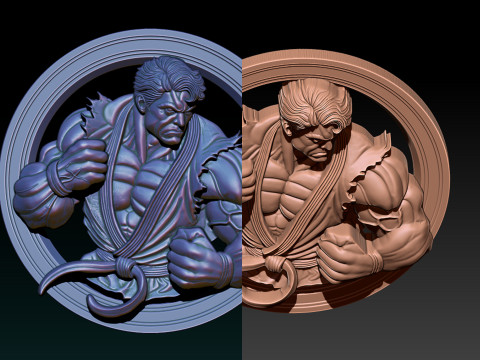 Mighty Hero 25D Relief Model for CNC and 3D Printing 3D 프린트 모델