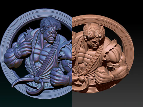 Modelo en relieve Mighty Hero 25D para impresi&oacute;n CNC y 3D Modelo de impresión 3D