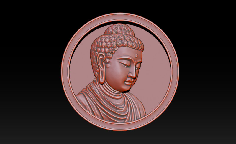 CNC Buddha Head Sculpture 3D-printmodel .c4d .max .obj .3ds .fbx .stl .blend