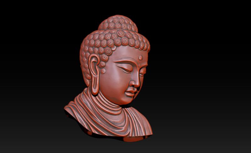 Buddha Head Sculpture Jewelry 3Dプリントモデル .c4d .max .obj .3ds .fbx .stl .blend