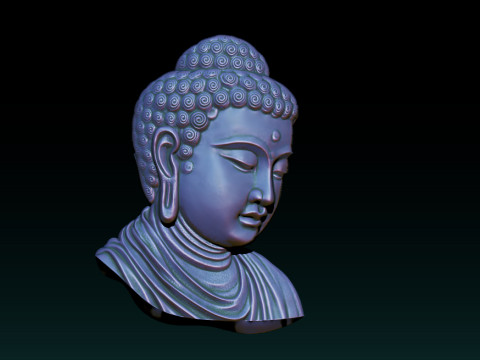 Buddha Head Sculpture Jewelry 3Dプリントモデル