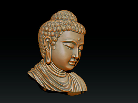 Buddha Head Sculpture Jewelry 3Dプリントモデル