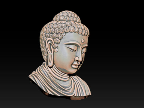 Buddha Head Sculpture Jewelry 3Dプリントモデル
