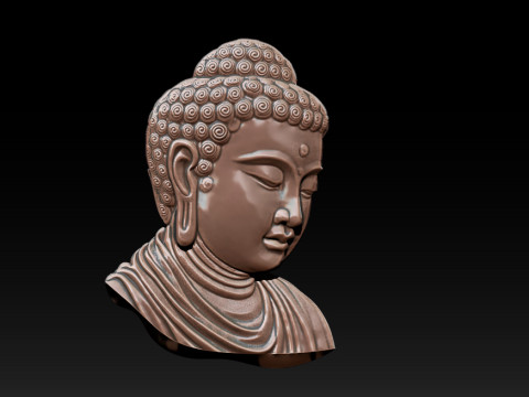 Buddha Head Sculpture Jewelry 3Dプリントモデル