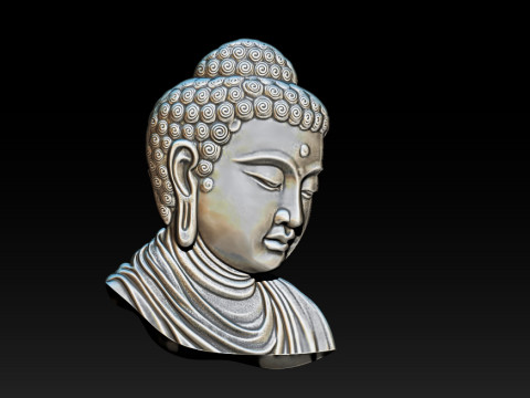 Buddha Head Sculpture Jewelry 3Dプリントモデル