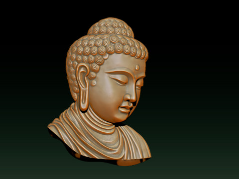 Buddha Head Sculpture Jewelry 3Dプリントモデル
