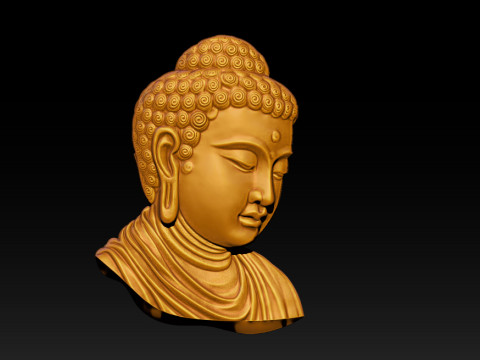 Buddha Head Sculpture Jewelry 3Dプリントモデル