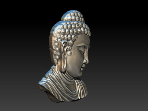 Buddha Head Sculpture Jewelry 3Dプリントモデル