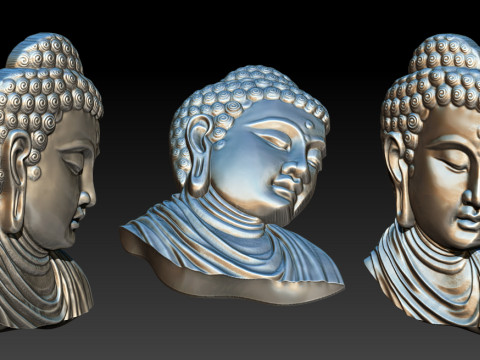 Buddha Head Sculpture Jewelry 3Dプリントモデル