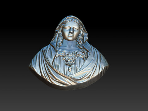 Virgin Mary Bust Relief - 3D STL Relief Model for CNC Machine and 3D Printing 3D 打印模型