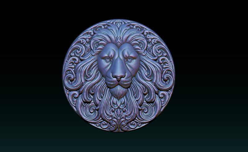 Lion Relief Model - Powerful and Luxurious Art Modello di stampa 3D .c4d .max .obj .3ds .fbx .stl .blend