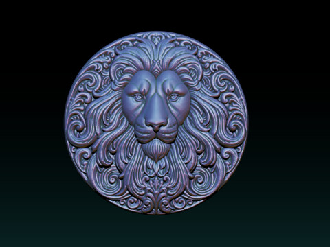 Lion Relief Model - Powerful and Luxurious Art Modello di stampa 3D