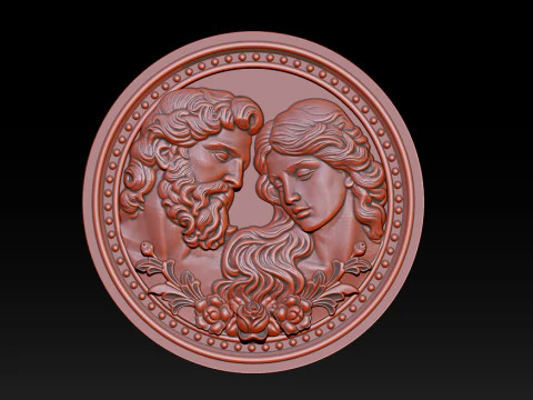 Eternal Love Relief Model 3D Print Model