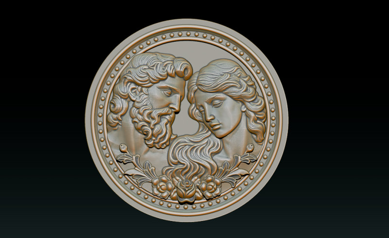 Eternal Love Relief Model 3D 프린트 모델 .c4d .max .obj .3ds .fbx .stl .blend