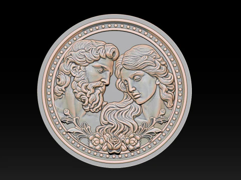 Eternal Love Relief Model 3D Print Model