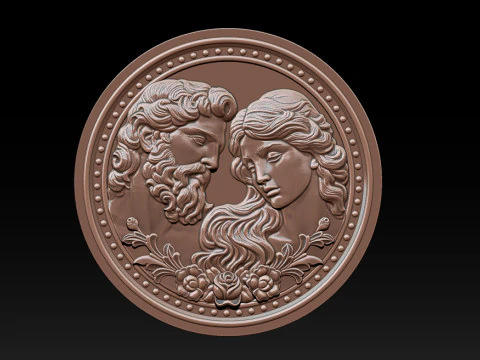 Eternal Love Relief Model 3D Print Model