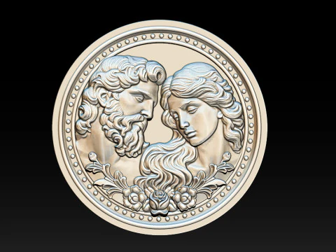 Eternal Love Relief Model 3D Print Model