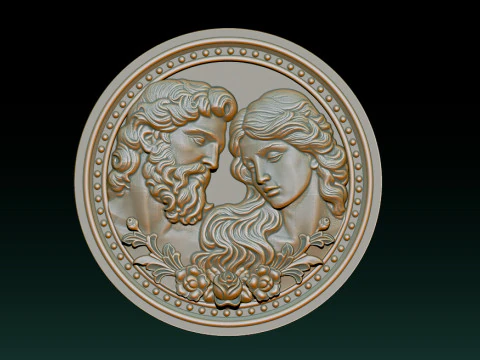 Eternal Love Relief Model 3D Print Model
