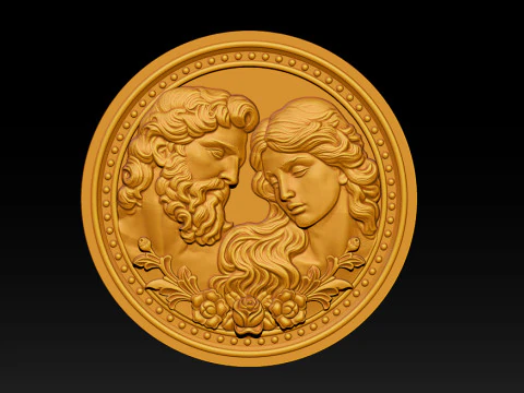 Eternal Love Relief Model 3D Print Model