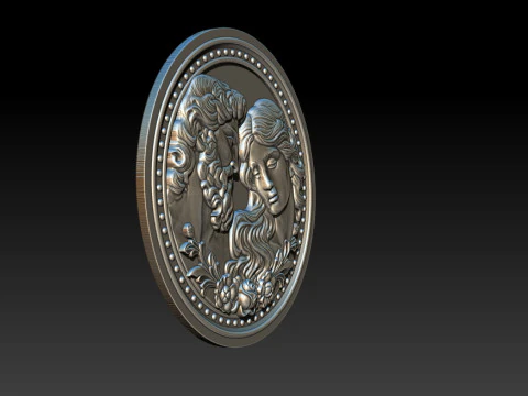 Eternal Love Relief Model 3D Print Model