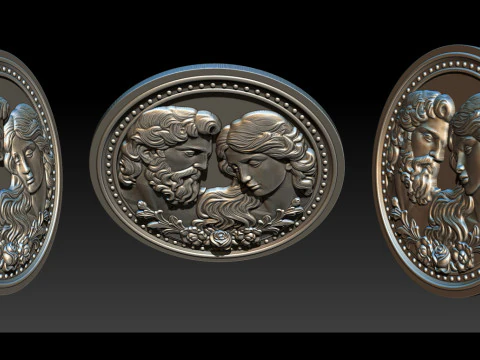 Eternal Love Relief Model 3D Print Model