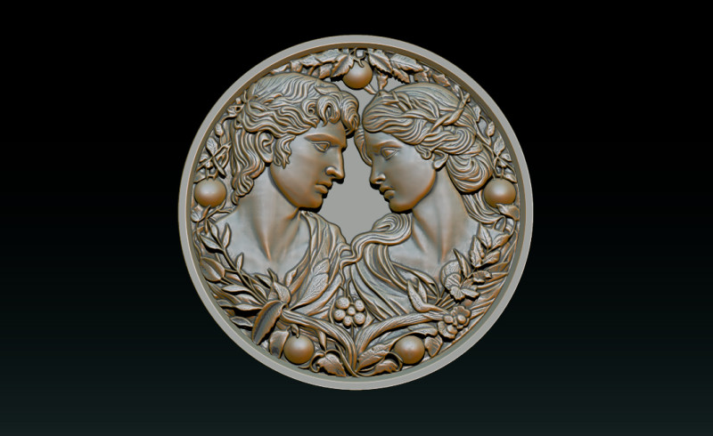 Eternal Love Relief Model 3Dプリントモデル .c4d .max .obj .3ds .fbx .stl .blend