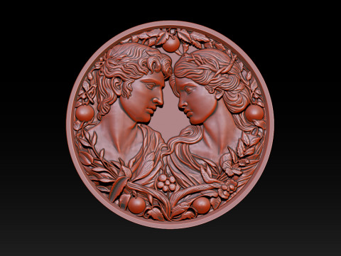 Eternal Love Relief Model 3Dプリントモデル