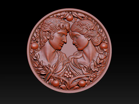 Eternal Love Relief Model 3D Print Model