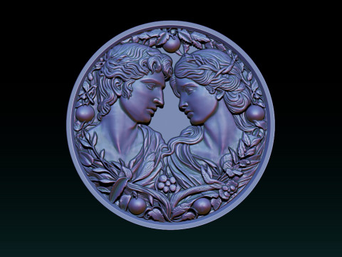 Eternal Love Relief Model 3Dプリントモデル