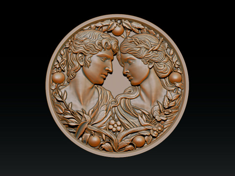 Eternal Love Relief Model 3Dプリントモデル