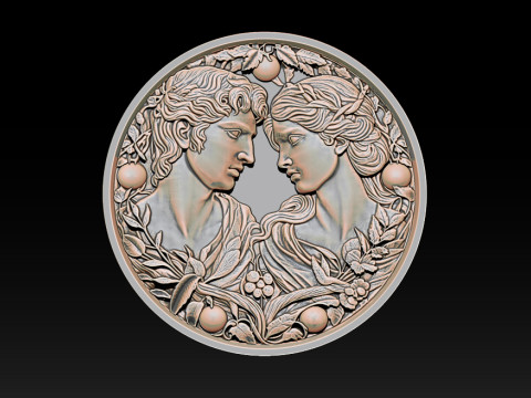 Eternal Love Relief Model 3Dプリントモデル