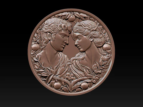 Eternal Love Relief Model 3D Print Model