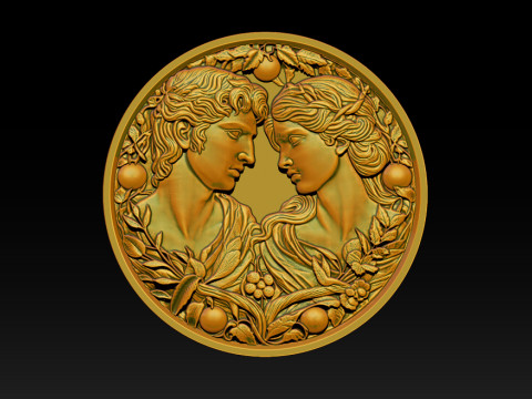 Eternal Love Relief Model 3Dプリントモデル