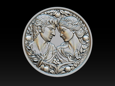 Eternal Love Relief Model 3Dプリントモデル