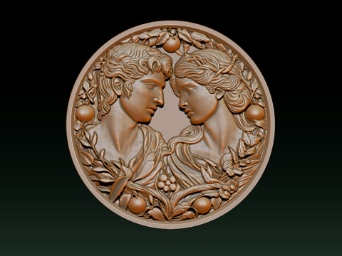 Eternal Love Relief Model 3Dプリントモデル