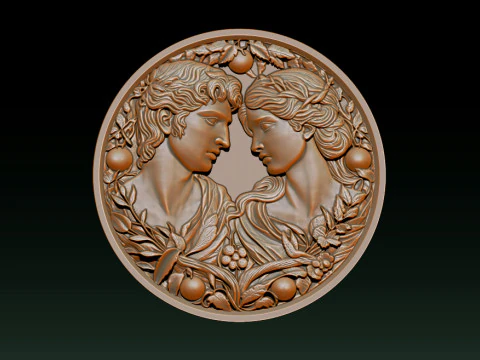 Eternal Love Relief Model 3D Print Model