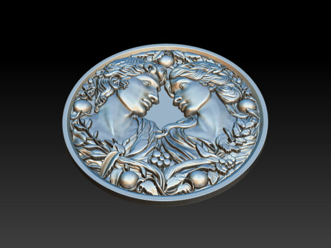 Eternal Love Relief Model 3Dプリントモデル