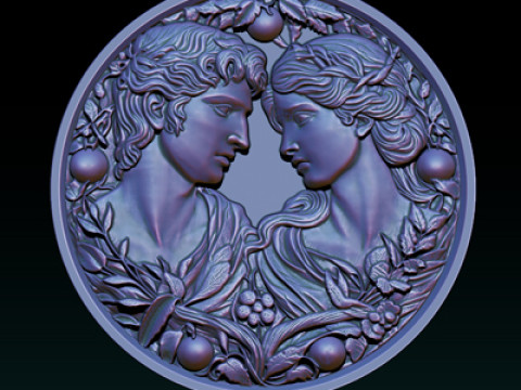 Eternal Love Relief Model 3Dプリントモデル