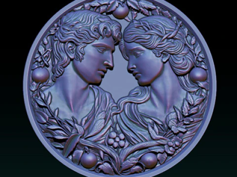 Eternal Love Relief Model 3D Print Model