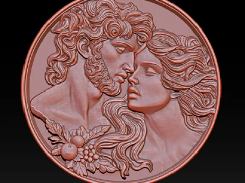 Eternal Love Relief Model 3D Print Model