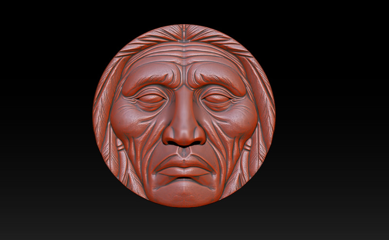 Native American Face Model CNC 3D Printing 3D Принт Модель .c4d .max .obj .3ds .fbx .stl .blend