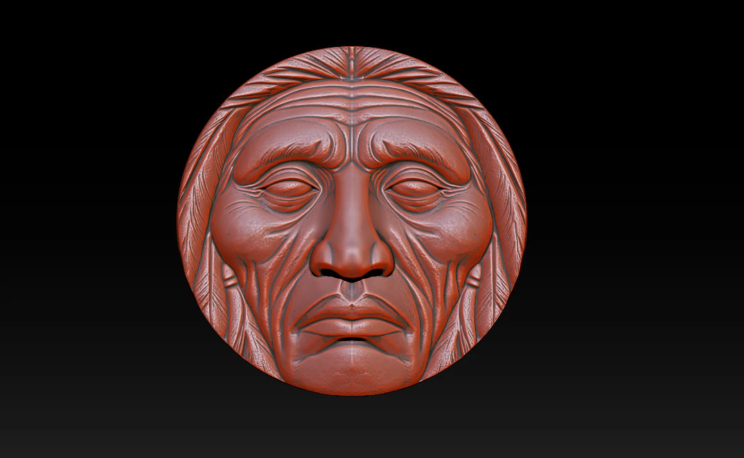 Native American Face Model CNC 3D Printing 3D Print Model .c4d .max .obj .3ds .fbx .stl .blend 