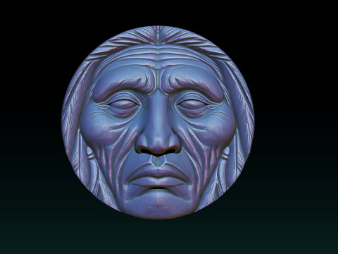 Native American Face Model CNC 3D Printing 3D Принт Модель